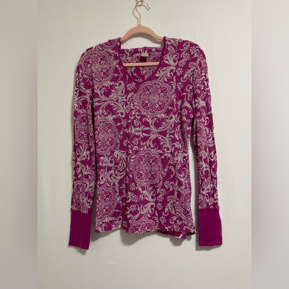 Alpine Pink and White Floral Long Sleeve Top
